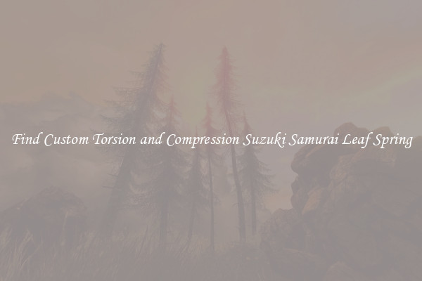 Find Custom Torsion and Compression Suzuki Samurai Leaf Spring