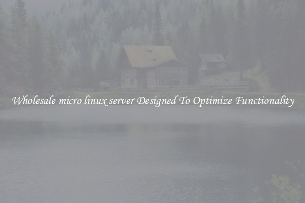 Wholesale micro linux server Designed To Optimize Functionality