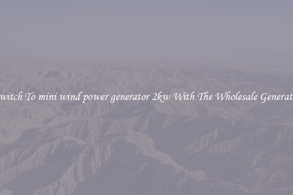 Switch To mini wind power generator 2kw With The Wholesale Generator
