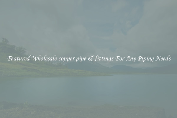 Featured Wholesale copper pipe & fittings For Any Piping Needs