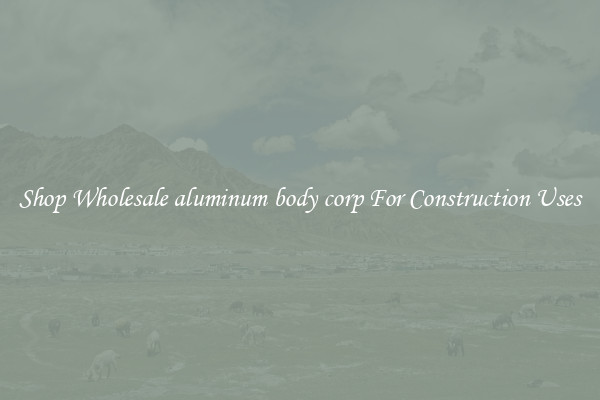 Shop Wholesale aluminum body corp For Construction Uses