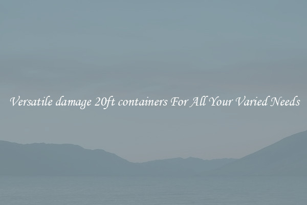 Versatile damage 20ft containers For All Your Varied Needs