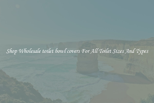 Shop Wholesale toilet bowl covers For All Toilet Sizes And Types