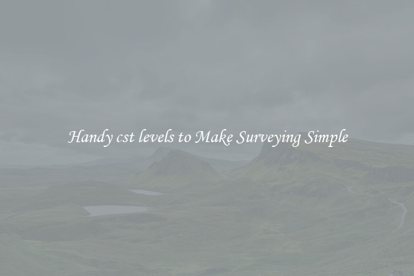 Handy cst levels to Make Surveying Simple