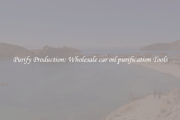 Purify Production: Wholesale car oil purification Tools
